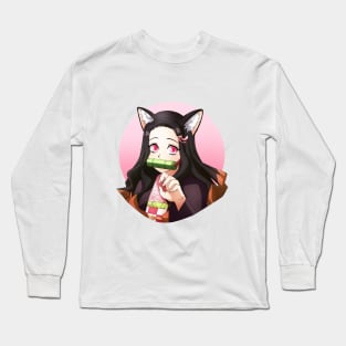 Neko Nezuko Long Sleeve T-Shirt